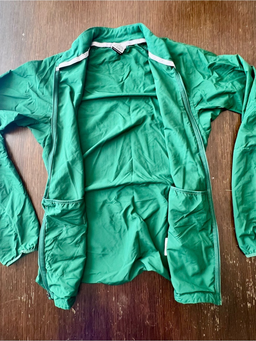 Nike Running XS Emerald Green Lightweight Full Zip Windbreaker Jacket - Picture 3 of 9